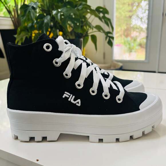 Fila Canvas High-Top Platform Shoes Lifestyle Theme 21 Size 8 - Picture 1 of 8